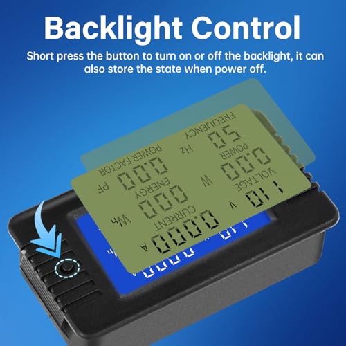 Image of Power Meter 80-260V AC Current Voltage Multimeter PZEM-022 Ammeter Voltmeter LCD Digital Display with 100A CT Split Core Current Transformer Multi-Function Meter