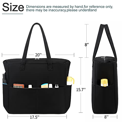 Image of LEDAOU Large Beach Tote Bag Women Waterproof Sandproof Zipper Beach Tote Bag for Pool Gym Grocery Travel with Wet Pocket | Waterproof