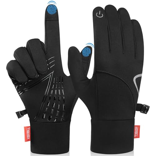 PULIOU Thermal Gloves for Men and Women, Winter Cycling Gloves with Anti-slip Touch Screen Warm Gloves for Running Riding Driving Outdoor Sports Walking