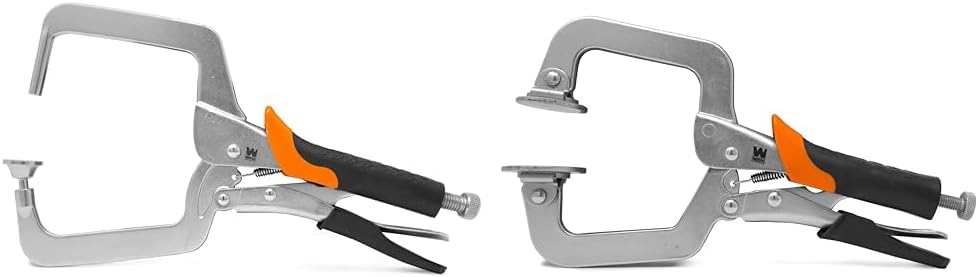 WEN CL436R 4-Inch Right Angle Clamp for Woodworking and Pocket Hole Joinery & CL327F 3-Inch Face Clamp for Woodworking and Pocket Hole Joinery