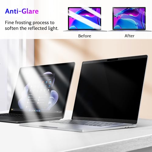 Image of Peslv Magnetic Privacy Screen for Surface Book 3 /2 /1 13.5 Inch, Removable Anti Blue Light Glare Filter, Black Security Private Apy Block Protector