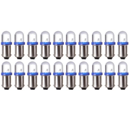 cciyu 20 Pack Blue BA9S 57 Bayonet LED Bulb Gauge Cluster Instrument Panel Light Lamp