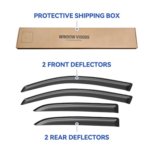 Image of Window Visors Rain Guards for 2005 2006 2007 2008 2009 Chevy Equinox, Out-Channel Window Vent Wind Deflectors Visors Shades for 2006-2009 Pontiac Torrent