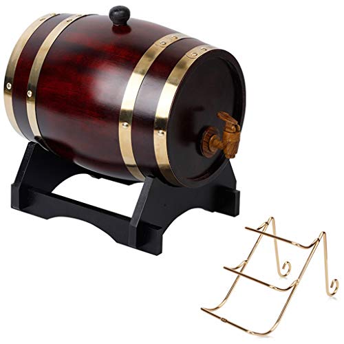 Barril de Vino de Madera de Roble de 1,5 l, con dispensador y Grifo, Ideal para Guardar Ron, Whisky y Miel.