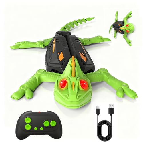 KuuKee Rechargeable Climbing Gecko,Upgraded Version Remote Control Toys,Wall Crawler Chameleon with LED Eyes, Robot Lizard for Boys & Girls Ages 4 & Up