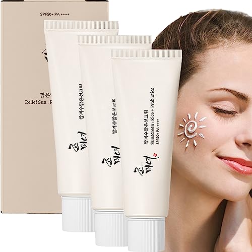 Joseon Relief Korean Sunscreen 50Ml Rice Organic Sunscreen Spf50 Pa+++, Outdoor Sun Protection Essential, Korean Nourishing Uv Defense & Skin Care | Suit For All Skin Types & Sensitive Skin (3Pcs-) #TOP6