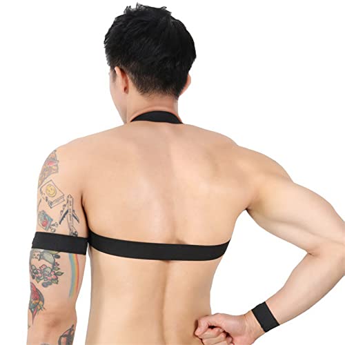 Image of Mens Harness Belt Nylon Elastic Body Shoulder Strap Sexy Halter Club Wear Cosplay Costume
