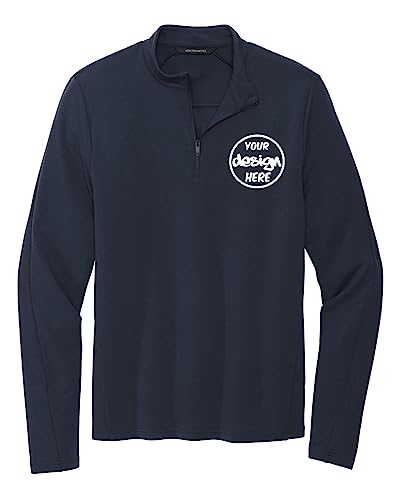 INK STITCH Men Mercer+Mettle Custom Embroidery Add Logo Texts Stretch Quarter Zip Pullover
