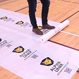 Alpha Liner Tacky Adhesive Fleece Floor Protection Roll 36" x 100' (300 Sq Ft) – 120 GSM Contractor Grade Temporary Hard Surface Protection, Waterproof Film Top, Breathable & Residue-Free Removal