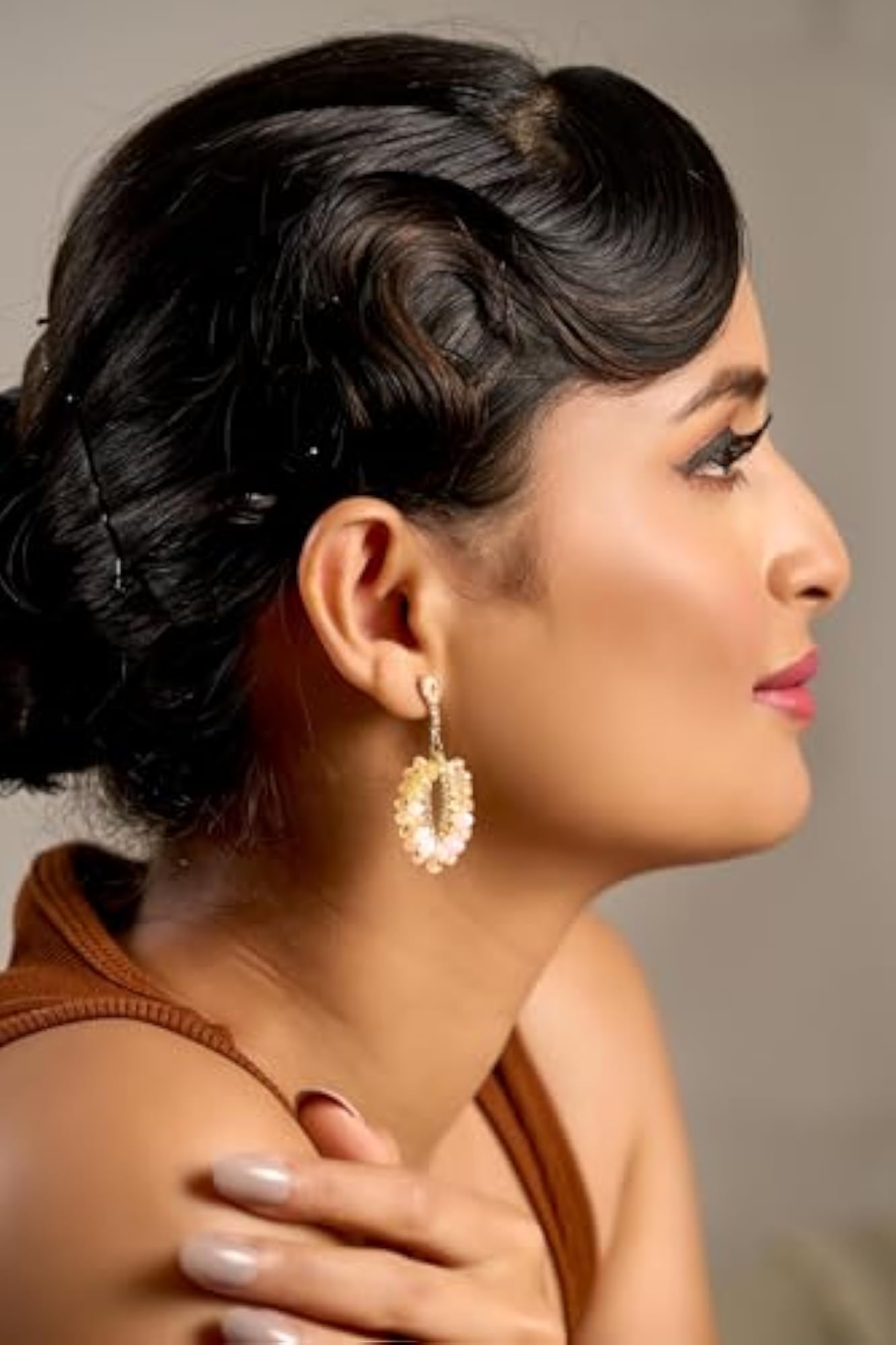 Women's Gold Plated Statement Drop & Chandelier Earrings, Rakhi Gift