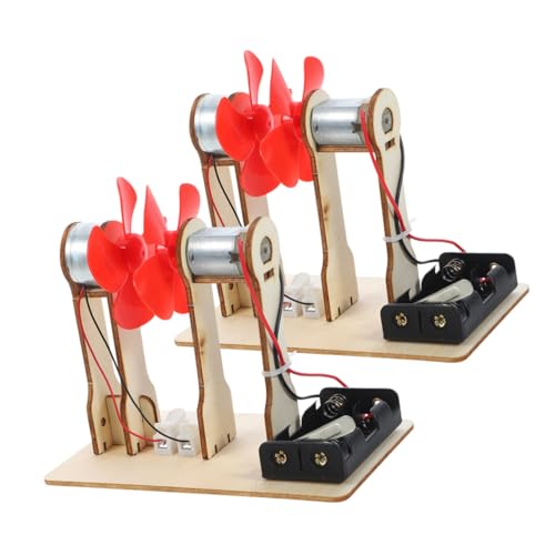 HOODANCOS 2juegos Materiales De Turbinas Eólicas De Generadores De Motor De Ventilador Kit Científico para Generador Eléctrico Experimentos Generador Eólico Casero