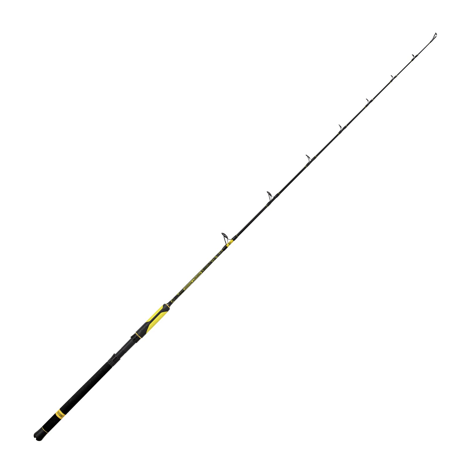 Black Cat Caña de Pescar Vertical Premium Passion Vertical Pesca Spinning Desde Barco Peso 230 g, Negro y Amarillo, 1,80 m