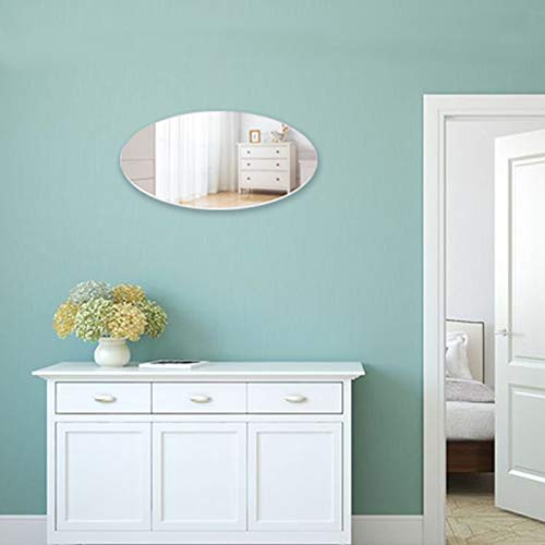 Facilehome Oval Wall Mounted Mirror Dressing Mirror Frameless,Bedroom Or Bathroom Mirror,Horizontal Or Vertical(25.1" X 14.8" X 0.79") #TOP4