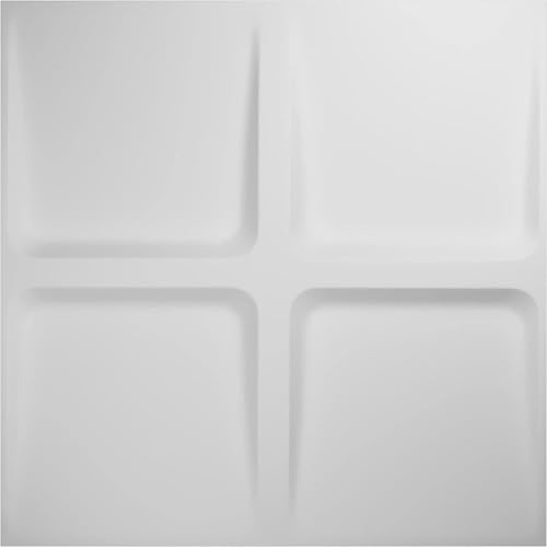 Miniatura 5 de Ekena Millwork WP20X20GLWH-CASE-50 19 5/8 pulgadas de ancho x 19 5/8 pulgadas de alto Galveston EnduraWall Decorativo 3D Panel de pared Cubiertas