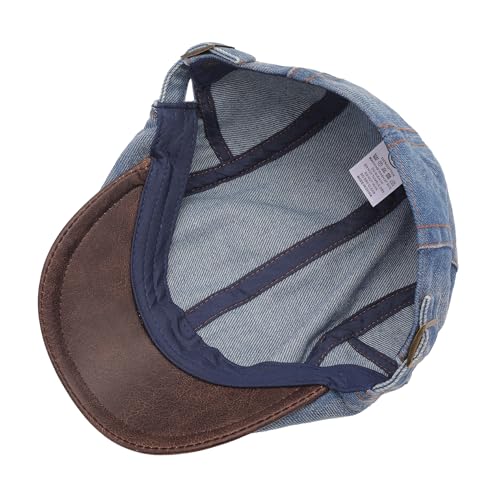 Image of ZLYC Men Cotton Flat Cap Summer Scally Ivy Gatsby Newsboy Beret Driver Cabbie Hunting Hat