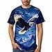 Imcanpen Men's Bald Eagle Graphic T-Shirt Animal Theme Summer Short Sleeve Top,Multicolor3,L