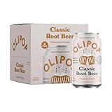 OLIPOP Prebiotic Soda Pop, Classic Root Beer, Prebiotics, Botanicals, Plant Fiber, 12 fl oz (4 Cans)