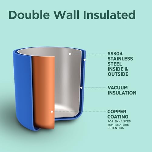 Image of Milton Insulated Spout Sipper Thermosteel Vacuum Insulated Water Bottle with Spout Lid and Straw, 300 ml, Easy Grip, Leak Proof, Hot & Cold, Bottle for Kids, School, Travel, ISI Certified, Dark Blue