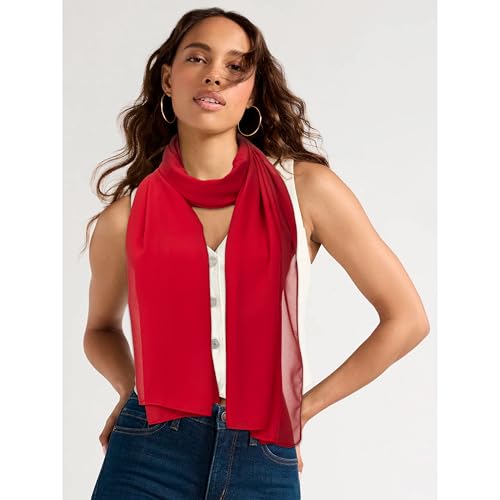 Women Lightweight Chiffon Scarf Breathable Solid Color Long Fashion Scarves Sun-proof Shawls Wrap3