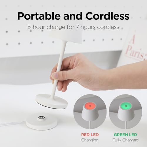 mooas Midnight Cordless Rechargeble LED Table Lamp (Coral Pink) by mooas - Used condition - Image 4