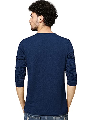 Image of EYEBOGLER Noble Monk Men's Solid Regular fit T-Shirt (T3 Navy Melange M)