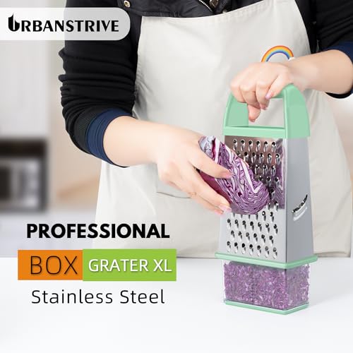 image for Urbanstrive Cheese Grater With Container, Professional Cheese Grater w