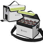 ZJTAPE Lipo Safe Bag Fireproof, Explosion Proof Battery Bag, Large Storage Space Lipo Box - Fireproof Safe, Protective Adjustable Battery for Charging and Storag (Silvery)