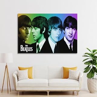 DATOZA Poster coloré des Beatles sur toile – Impression d’art moderne pour chambre à coucher – 30 x 45 cm - Les Beatles, Paul McCartney, John Lennon, RIngo Starr, George Harrison DATOZA Poster coloré des Beatles sur toile - Impression d'art moderne pour chambre à coucher - 30 x 45 cm – Image 3