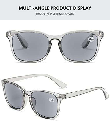 MAGIMODAC Womens Mens Reading Glasses Sunglasses Readers UV400 Protection Transparent Grey 1.5+ - Image 4