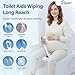 JFNoraiva Toilet Aids for Wiping Bottom – Ideal for People Overweight,Elderly, Disabled and Post Surgery,Innovative Replaceable Clamp Head and 16.5
