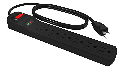 Stanley 33220 SurgeMax 1080 6-Outlet Power Strip, 3-Foot Cord, Black