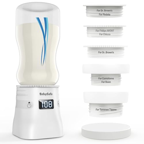 Image of Portable Bottle Warmer for Travel, BabySafe 15000mAh Rechargeable Baby Bottle Warmer with 5 Adapters, 100W Fast Heating & Accurate Temperature Control, Cordless On The Go Milk Warmer for Breastmilk