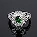 Produktbild DJMJHG Trendy Silber 925 Ring für Frauen 6 × 8mm Oval Form Smaragd Edelstein Zirkon Feinschmuck Weibliche Geschenkparty   7
