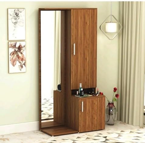 HOMEBRIGHT Furniture Engineered Wood Dressing Table with Mirror, Walnut | Full-Length Mirror, Storage Cabinet, 71x34x15 inch, Vanity Table, Bedroom & Living Room-picture-21