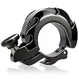 Fahrradklingel Mini Aluminium– Super Laut & Ultra Laut, Upgrade Fahrradklingel für MTB, Rennrad & Ebike – Passend für 19-25.4 mm Lenker, Perfekte Klingel für Mountainbike (Schwarz)