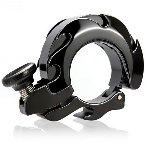 Fahrradklingel Mini Aluminium– Super Laut & Ultra Laut, Upgrade Fahrradklingel für MTB, Rennrad & Ebike – Passend für 19-25.4 mm Lenker, Perfekte Klingel für Mountainbike (Schwarz)