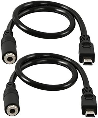 Wpeng Qaoquda (2-Pack) Mini USB Male to 3.5mm Female Audio Cable for Active Clip Mic Microphone Adapter Cord-1Feet