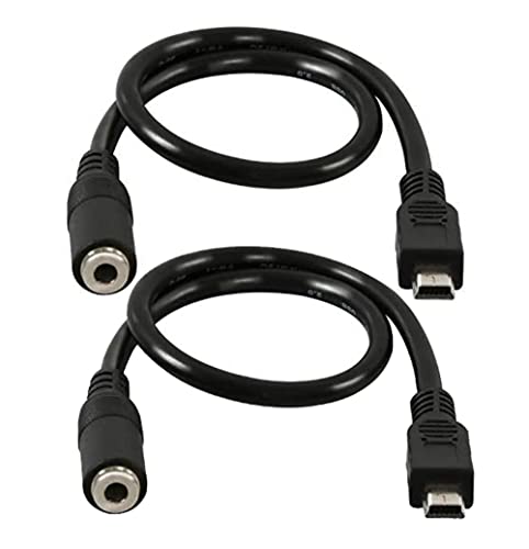 Cable de audio mini USB a jack 3,5 mm hembra en lote de 2 unidades con longitud de 30 cm