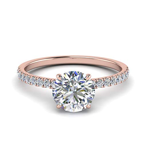 Bagues de fiançailles halo en or rose pour illuminer vos tenues de fête