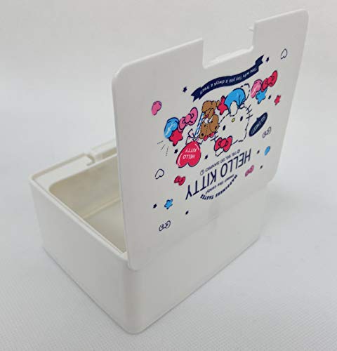 Sanrio Hello Kitty Cute Box with One Touch Open Type Lid, Makeup Accessory Cases 4.2in x 3.5in x 2.1in