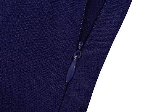 Berydress Women's Chic Faux Wrap V-Neck Sheath Knee-Length Long Sleeve Office Wear To Work Dress Belt (Xl, 6090-Navy) #TOP3
