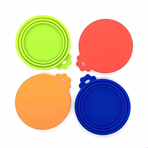 1 x Silikon-Abdeckung für Tierfutter, versiegelt, Universaldeckel für Hundedosen, Deckel für Frischhaltedosen, zufällige Farbe