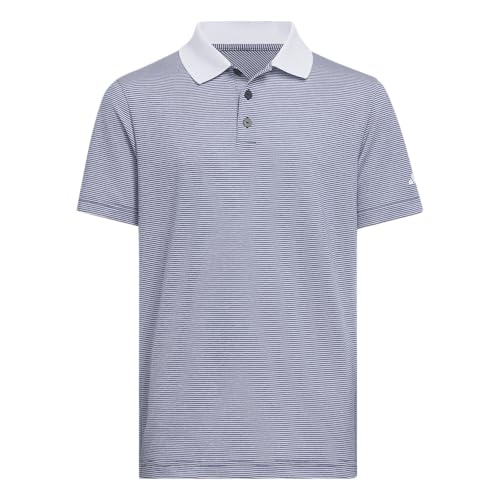 Adidas Girl's Ottoman Striped Polo Shirt, Collegiate Navy, X-Small