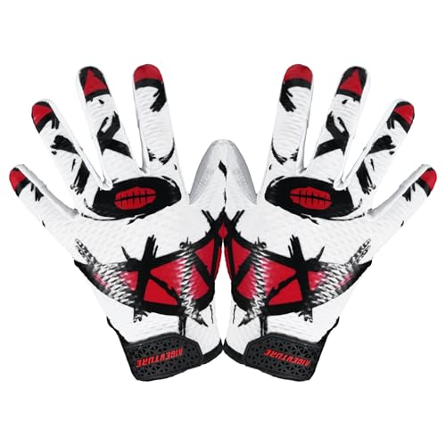 AIGEVTURE Youth Football Gloves Kids Receiver Sticky Football Gloves Boys Girls White M by AIGEVTURE - Used condition - US$12.96