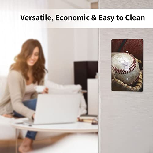 Baseball Decorative Light Switch Cover Single Switch Plate Covers 1 Gang Toggle Wall Plate For Bathroom Kitchen, Standard Size 4.50 X 2.76 Inch #TOP5