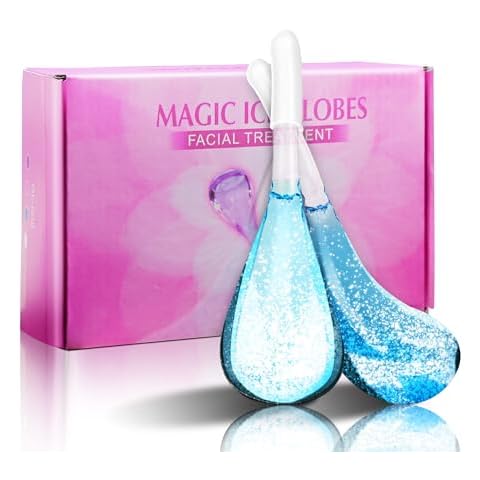 Smasener Ice Globes for Facials, Ice Globes, 2PCS Facial Ice Globes, Cooling Globes, Globes for Face Neck & Eyes, Daily Beauty, Tighten Skin, Anti Ageing, Reduce Puffy and Wrinkle (Blue) Cover
