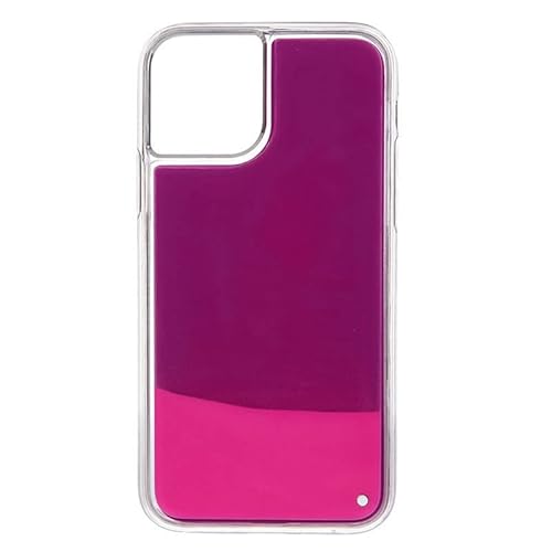 Asgens Fluorescente Coque Compatible avec iPhone 12 Pro Max, Liquide Sables Mouvants Brille dans Le Noir Coque de Protection en TPU pour iPhone 12 Pro Max 6.7 Pouces (Violet Rose) Cover