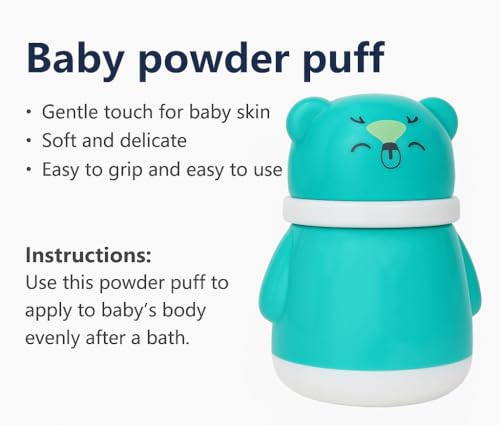 Image of Baby Pack Of 2 Skin Care Powder Talcum Puff Case Cum Container Box Reusable Refillable for Toddlers Kids and Infants for BPA Free (PATTERN 111)
