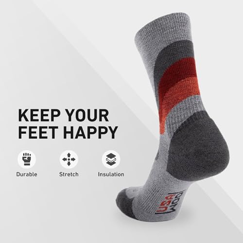 Image of GRIP6 Crew Socks - Merino Wool Socks Made in the USA, Lightweight Wool Hiking Socks, Crew Socks for Men and Women