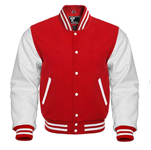 Image of Premium Letterman Baseball School College Bomber Varsity Jacket Purple & Gold Genuine Leather Sleeves